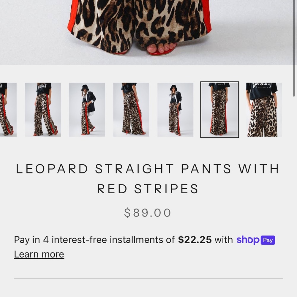 Leopard Print Joggers with Red Stripe - Picture 4 of 4